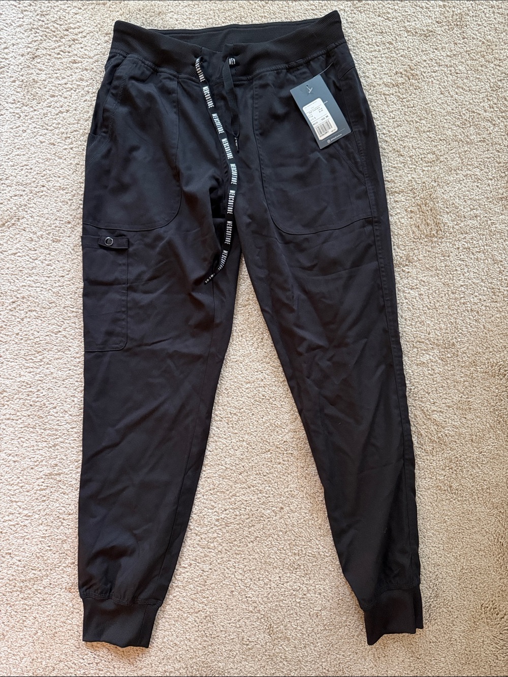 NWT Med Couture Black Women's Jogger Track Pants with Drawstring